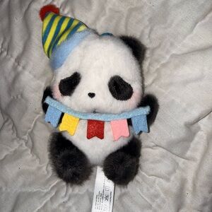 Panda roll Plush Panda Toy with Party Hat